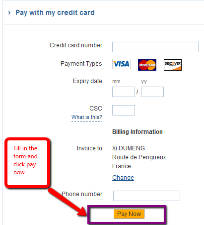 Chinavasion pay by credit card